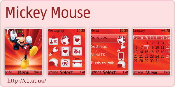 Mickey Mouse theme for Nokia C1